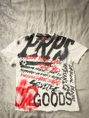 PRPS White Black Red Graphic Short Sleeve Tee